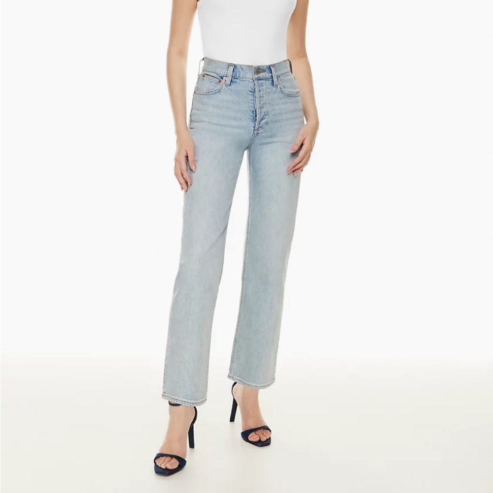 Aritzia Denim Forum Arlo High Rise Straight Jean, Blondie Bleu,  31, 28L